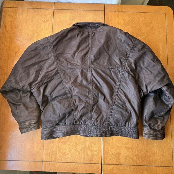 Boulder Ridge Vintage Men's Leather Bomber Moto Coat Jacket Brown Size Medium - Picture 2 of 10